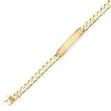 Cuban Mens Border ID Bracelet In 14K Gold