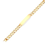 Cuban Mens ID Bracelet In 14K Gold