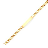 Cuban Mens ID Bracelet In 14K Gold