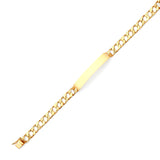 Cuban Mens ID Bracelet In 14K Gold