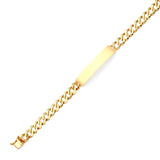 Cuban Mens ID Bracelet In 14K Gold