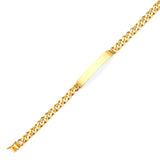 Cuban Mens ID Bracelet In 14K Gold