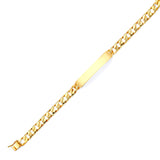 Cuban Mens ID Bracelet In 14K Gold