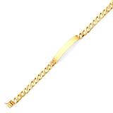 Cuban Mens ID Bracelet In 14K Gold