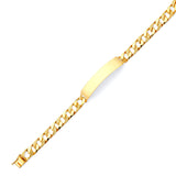 Cuban Mens ID Bracelet In 14K Gold