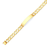 Cuban Mens ID Bracelet In 14K Gold