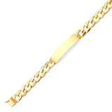 Cuban Mens ID Bracelet In 14K Gold