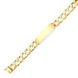 Cuban Mens ID Bracelet In 14K Gold