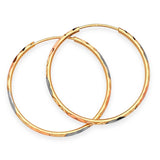 Hoop Earrings in 14K Tri-Color Gold