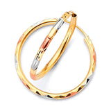 Hoop Earrings in 14K Tri-Color Gold