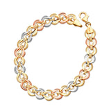 Fancy Ladies Ornate Bracelet In 14K Tri-Color Gold