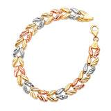 Fancy Ladies Ornate Bracelet In 14K Tri-Color Gold