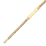 Fancy Ladies ID Bracelet In 14K Tri-Color Gold