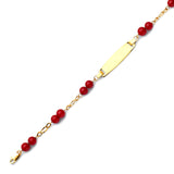 Beaded Kids Charm ID Bracelet In 14K Gold