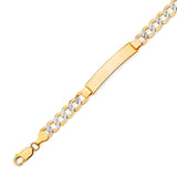 6" inch Cuban Kids ID Bracelet In 14K Two-Tone Gold