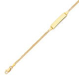 6" inch Cuban Kids ID Bracelet In 14K Gold