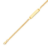 6" inch Cuban Kids ID Bracelet In 14K Gold