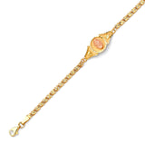 6 inch Mexican Kids Bracelet In 14K Two-Tone Gold