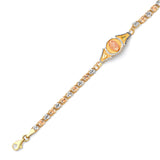 6 inch Mexican Kids Bracelet In 14K Tri-Color Gold