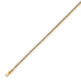 Fancy White CZ Ladies Link Bracelet In 14K Gold