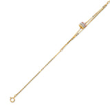 Adjustable 7"-8" Ladies Charm Bracelet In 14K Tri-Color Gold