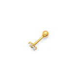 White CZ Piercing in 14K Gold