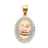 Baptism Kids Pendant in 14K Tri-Color Gold