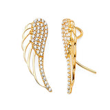 Crawler Earrings with White CZ in 14K Gold