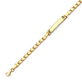 6 inch Mexican Kids Border ID Bracelet In 14K Gold