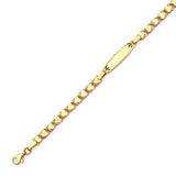 6 inch Mexican Kids Border ID Bracelet In 14K Gold