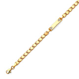 6 inch Mexican White CZ Kids Border ID Bracelet In 14K Gold