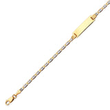 6 inch Valentino Kids ID Bracelet In 14K Two-Tone Gold