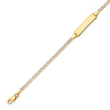 6" inch Mariner Kids ID Bracelet In 14K Two-Tone Gold