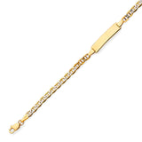 6" inch Mariner Kids ID Bracelet In 14K Two-Tone Gold