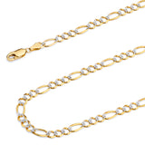 Solid Figaro Chain in 14K Two-Tone Gold