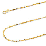 Solid Singapore Chain in 14K Gold