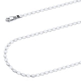 Solid Valentino Chain in 14K White Gold