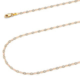 Solid Valentino Chain in 14K Tri-Color Gold