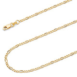 Solid Figaro Chain in 14K Gold