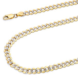 Semi-Solid Cuban Chain in 14K Two-Tone Gold