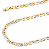 Semi-Solid Cuban Chain in 14K Two-Tone Gold