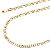 Semi-Solid Cuban Chain in 14K Two-Tone Gold