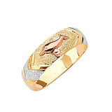 Dolphin Ladies Ring in 14K Tri-Color Gold