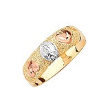 Guadalupe Ladies Ring in 14K Tri-Color Gold