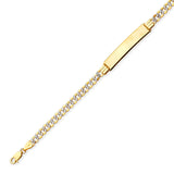 Cuban Unisex ID Bracelet In 14K Two-Tone Gold