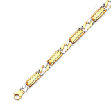 Fancy Mens Ornate Bracelet In 14K Two-Tone Gold