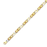 Fancy Mens Ornate Bracelet In 14K Two-Tone Gold