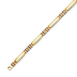 Fancy Mens Ornate Bracelet In 14K Two-Tone Gold