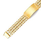 Cuban Mens Border ID Bracelet In 14K Gold