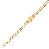 6" inch Figaro Kids Bracelet In 14K Gold